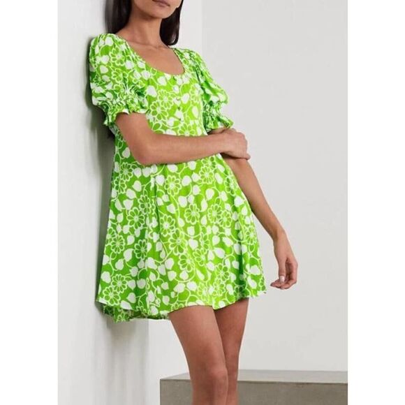 Faithfull the Brand La Berben Mini Dress Cleo Floral Print Dress NWT Sz. 4 - Picture 2 of 9